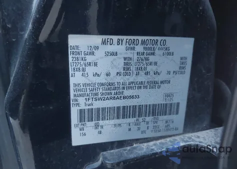 2010 Ford F-250 Lariat from USA, damaged, VIN 1FTSW2AR8AEB05633